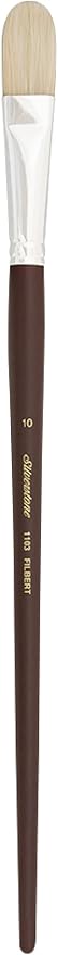Silver Brush Limited 1103 Silverstone Filbert Brush for Oil Painting, Size 10, Long Handle