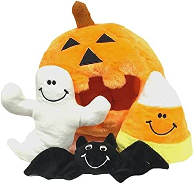 Midlee Pumpkin Find a Toy Halloween Dog Toy Interactive Plush SqueakerGift