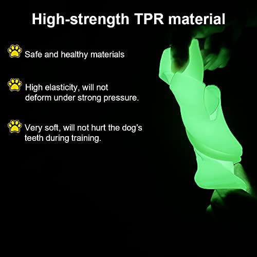 Glow-in-The-Dark Flying Discs, Interactive Dog Flyer Toys, Soft Lightweight Dog Catch and Fetch Toys, Floats in Water & Safe on Teeth, 9 inch (Large, Glow)
