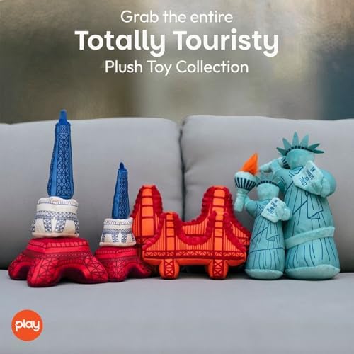 P.L.A.Y. Plush Dog Toys - Totally Touristy, Landmark Themed Durable Squeaker Chew Toy for Puppies & Small Dogs - Machine Washable, Recycled Materials (Eiffel Tower, X-Small)