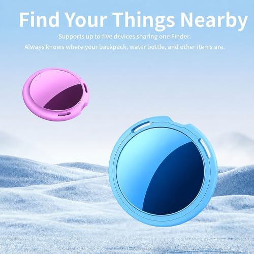 2 Pack Tracker Tags Finder Apple Find My MFi Certified Waterproof iOS Only | Bluetooth Air Smart Tags Item Finder Locator Worldwide Tracking for Key Pets Wallet Backpack Dogs Luggage Replaceable Battery