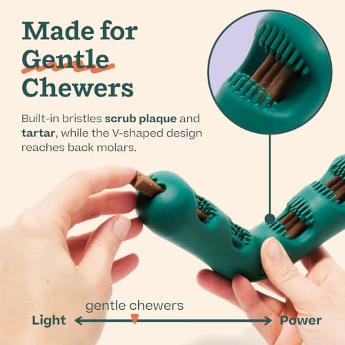 WOOF Bite n' Brush Dog Dental Chew Toy for Medium to Large Dogs 25 lbs & Up