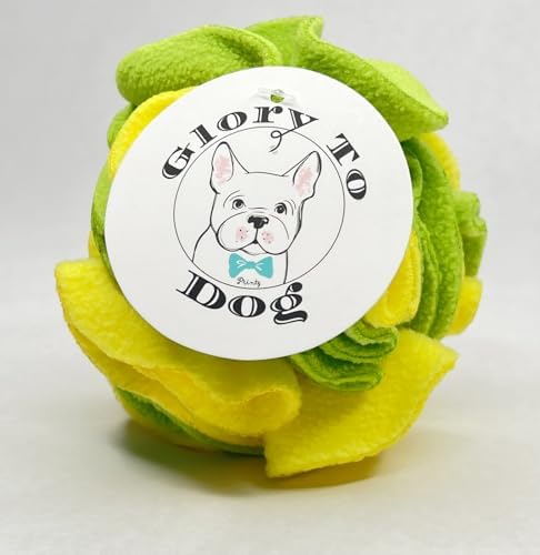 Glory To Dog Puppy/Small Breed Snuffle Dog Puzzle Ball Toy Yellow and Green