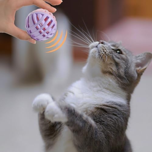 Cat Toy Balls with Bell Inside, Rubber, 2 inches, 3 Pcs