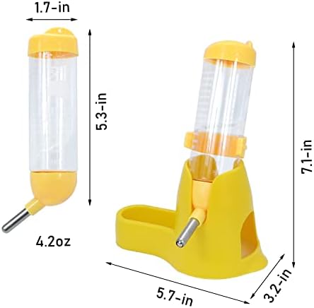Wontee 3 in 1 Hamster Water Bottle with Food Bowl Hideout Base 125ML Yellow
