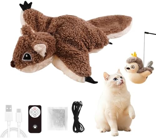 Flapping Sugar Glider Cat Toy, Flying Cat Toy Halloween, Hanging Rope