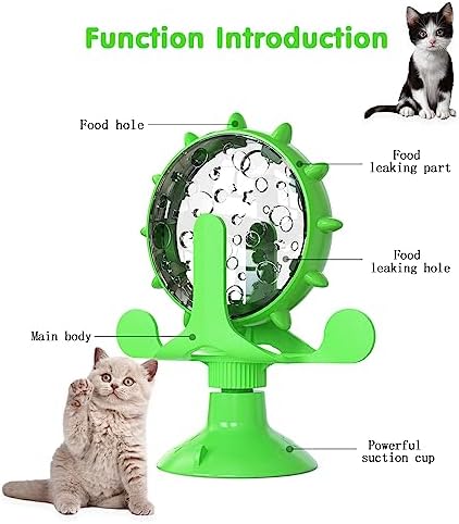 Cat Dog Treat Dispenser Toy - Cat Interactive Feeder (Green)