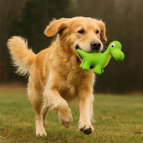 Fuzzl Rexy & Steggy Dinosaur Latex Soft Chew Toy 2 Pack - Food Grade Latex Dog and Puppy Toy