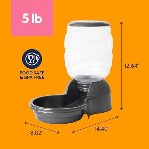Petmate Replendish Gravity Dog Feeder, 5lbs, Microban Antimicrobial Base