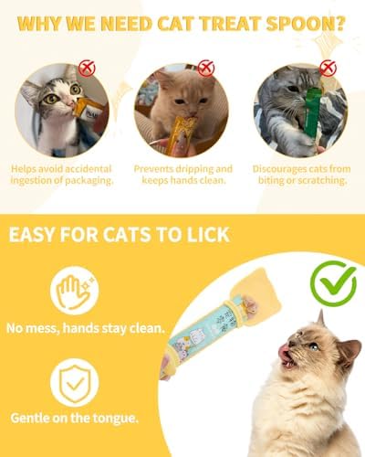 5-Pack Cat Treat Dispenser Spoon, Lickable Cat Treat Spoon for Wet Food