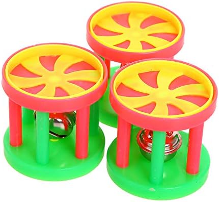 QBLEEV Bird Roller Rattles Toys, Parrot Foot Toys, Foraging Chewing Bell Training Trick Toys, Birds Play Gym Activity Center Cage Accessories for Small Parrots-3 Pack