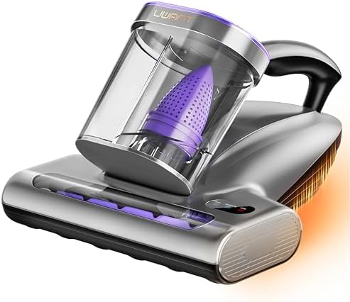 uwant 18Kpa Mattress Vacuum Cleaner 60000RPM Tap Bed Vacuum Set of 1 | 253.7Uv-C Light and Ultrasonic Bed Vacuum, 149℉ Hot Air, HEPA Filter, Metal Roller Mattress Vacuum for Sofa, Couch
