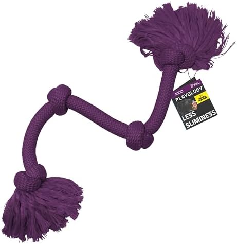 Playology Tug Rope Dog Toys for Large Breed Dogs - Mega Size, Bacon Scent