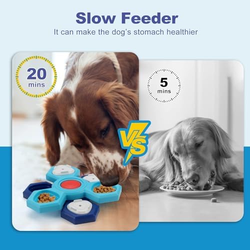 Dog Puzzle Toys 4 Levels, Dog Interactive Turntable Toy for IQ Training and Entertainment, Mentally Stimulating Toys Boredom and Smart Dogs, As Gifts for Dogs Cats