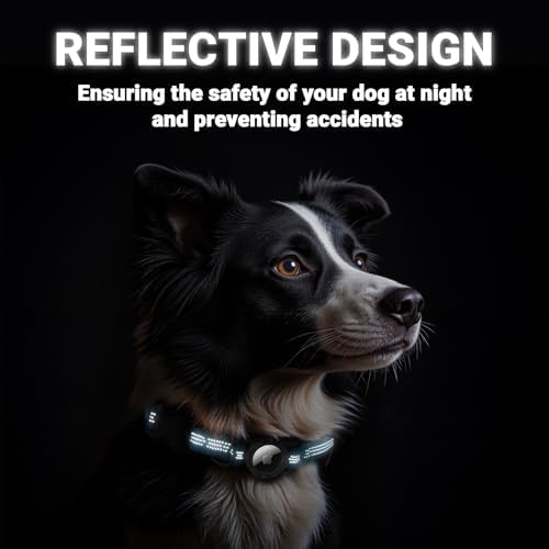 IP68 Waterproof AirTag Dog Collar – Heavy Duty Reflective Padded Design