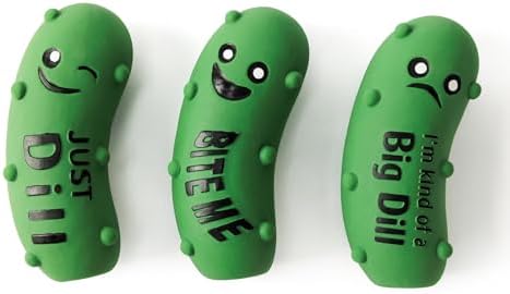 Squeaky Dog Toys, Soft Latex Rubber Squeaky Ball for Small Dogs Puppies, Cute Bounce Squeak Crunchy Pickle Pet Dog Toy