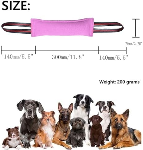 Clysoru Tug Toy for Dogs Tug of War Dog Toy with 2 Strong Red Band Handles Lasting Training Equipment Puppy to Large Dogs Interactive Toy Best for Tug of War Pull Indestructible Rope Toys (Pink)