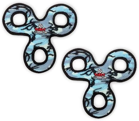 TUFFY® : 2 Pack 3Way Tug Dog Toy: Ultra Durable Plush Toy with Multiple Layers & Reinforced Seams, Washable and Floats, Original Construction