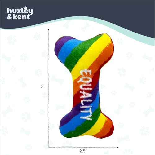 Huxley & Kent Tiny Tuff Plush Dog Toy, Equality Bone