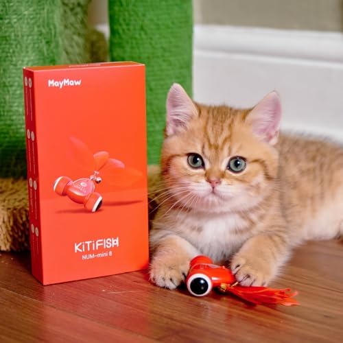 MayMaw KiTiFISH Interactive Cat Toy, Automatic Fish Toy with Motion Activation, USB Rechargeable, Fun Exercise Toy for Indoor Cats and Kittens, Ideal Gift