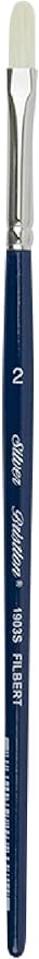 Silver Brush Limited 1903S-2 Bristlon Filbert Paintbrush for Oil, Acrylic, and Heavy Body Paints, Size 2, Short Handle