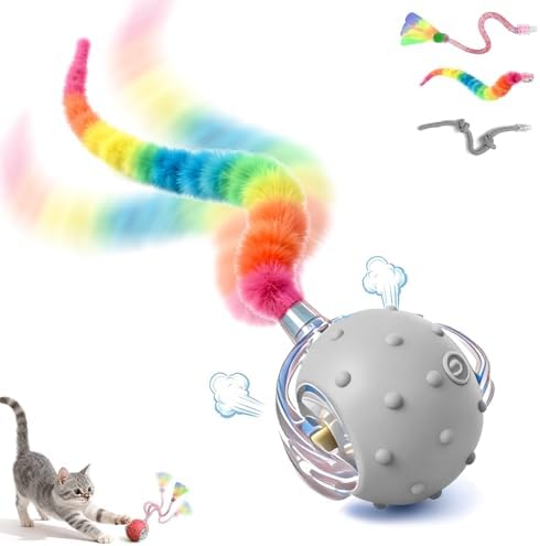 Interactive Cat Toys for Indoor Cats,3-Tails,Automatic Moving Kitten Toys
