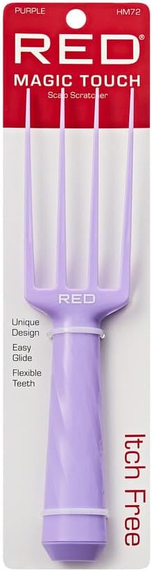 Red by Kiss Magic Touch Scalp Scratcher, Purple, Flexible Teeth Scalp Massager for Braids, Locs, Weaves, Wigs & Protective Styles, Itch Relief, Shampoo Exfoliating Brush