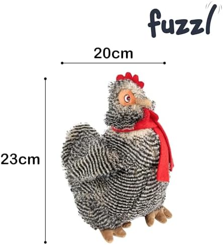 Fuzzl Plush Super Soft Cheeky Chicken Dog Toy & Comforter – Cuddly Plush with Squeaker, Gentle Dog Toy for Puppies & Small to Medium Dogs