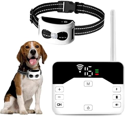 Smart 2-in-1 Electronic Wireless Fence Dog Trainer, Rechargeable and Waterproof, Signal Range Radius Up to 990 Feet. Suitable for All Dogs