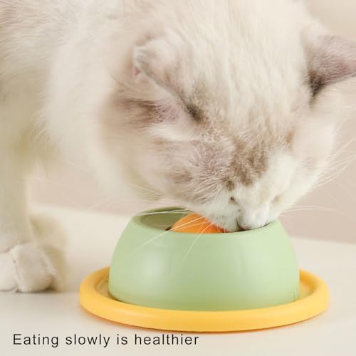 Focket Dog Lick Bowl with Ball, Interactive Slow Feeder Dog Bowls, Licking Bowl with Rolling Ball, Treat Dispenser for Liquid Treats for Large Medium Small Dogs and Cats (Green)