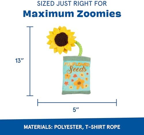BarkBox Funflower Seeds Dog Toy - Toy for Extra Small to Medium Dogs