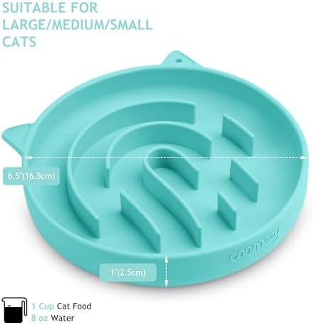 Coomazy Slow Feeder Cat Bowl Silicone Pet Puzzle Feeder for Slow Eating