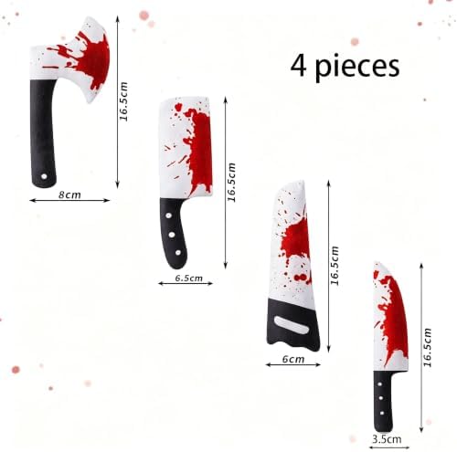 4 Pcs Halloween Squeaky Dog Toy Plush Knife Dog Chew Toys Plush Cat Playing Toys Teeth Grinding Pet Training Toy for Dog Cat Relief Decompression