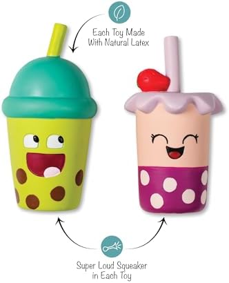 Fringe Studio Dog Toy Set, Best-Teas, 2Pc Mini, Latex, Pet Shop Collection (368012)