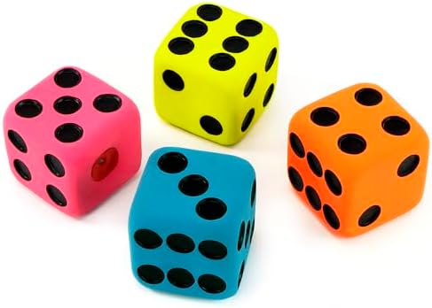 CHIWAVA 4PCS 1.7" Squeaky Latex Dog Toys Dice Fetch Play for Small Dogs