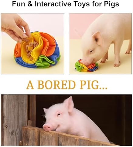 Snuffle Ball for Pigs – Pig Enrichment Toys for Mini Pigs, Potbellied Pigs & Farm Use – Interactive Foraging & Rooting Toy, Slow Feeding Pig Toys Accessories