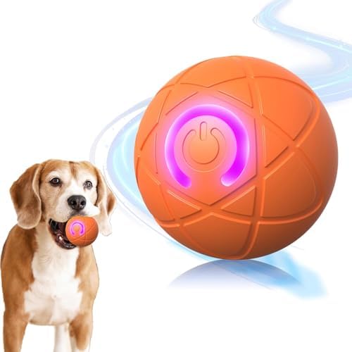 IRIDESCENT Interactive Dog Toys Dog Balls Activated Automatic Rolling Ball for Puppy Small Dogs Smart Jumping Automatic Moving Bouncing and Rotating Ball Vibrating Keep Them Busy