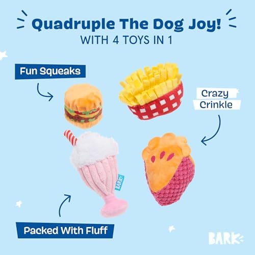 BarkBox Dine & Dash Interactive Plush Dog Toy Bundle
