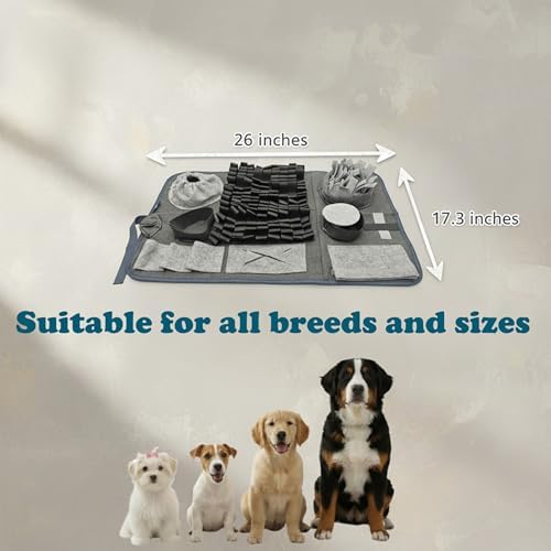 S Snuffle Mat Gray Dog Puzzle Enrichment Slow Feeder