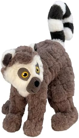 KONG Scampers Wildlife Plush Dog Toy with Low Tone Squeaker (Lion/Lemur Combo)