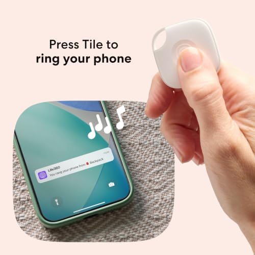 Life360 Tile - Bluetooth Tracker, Keys Finder and Item Locator for Keys, Bags and More. Phone Finder. Both iOS and Android Compatible. 1-Pack (White)