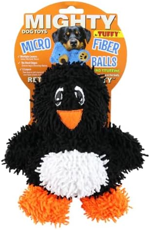 MIGHTY® 2 Pack Microfiber Medium Penguin Ultra Durable Plush Dog Toy