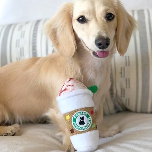 Haute Diggity Dog Starbarks Pupkin Spice Latte Plush Dog Toy, Drink Parody