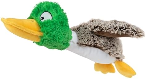 Best Pet Supplies Interactive Squeaky Dog Chew Toy, Ideal Dog Toys for Chewers, Small, Medium & Large Dogs, and Fetch Lovers - Mallard Duck (Gray), Large