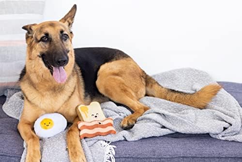 Pearhead Breakfast Dog Toy Set - 3-Piece Bunch Food Theme (Egg