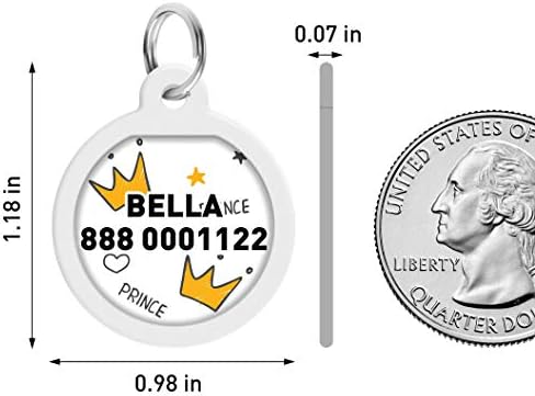 Personalized Pet ID Tag for Dog Cat with QR Passport Global Search System of Lost Pets - Personalized Dog Tags Cat Name Tags - Crowns
