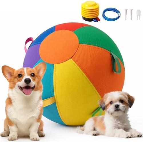 Herding Ball for Dogs & Horses, 7-Color 10"/18"/22" Inflatable Training Toy