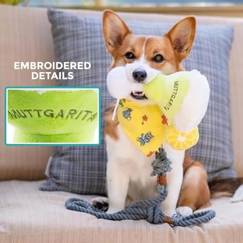 Haute Diggity Dog Muttgarita Plush Dog Toy, Cocktail Parody Chew Toys