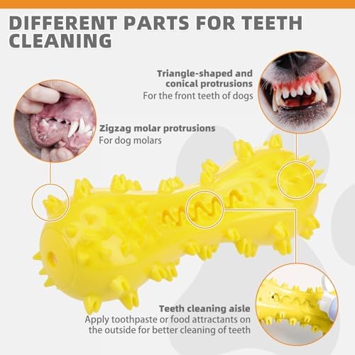 KOOLTAIL Floating Dog Toys for Swimming Pool,Summer Bumper Toy for Water,Indestructible Dog Toothbrush Chew Toy,Interactive Training Squeaky Toys for Aggressive Chewers Small Medium Large Dogs,Yellow