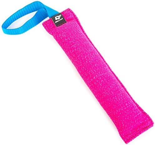 Bull Fit K9 Dog Bite Tug Toy with Strong Handle - Made of Durable & Tear-Resistant French Linen - Perfect for Tug of War, Fetch & Puppy Training - Ideal for Medium to Large Breeds